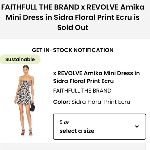 Faithful the Brand Amika Mini Dress in Sidra Floral Print Ecru - Picture 4 of 5